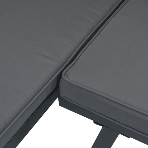 Trädgårdssoffa med dynor 4 delar svart aluminium