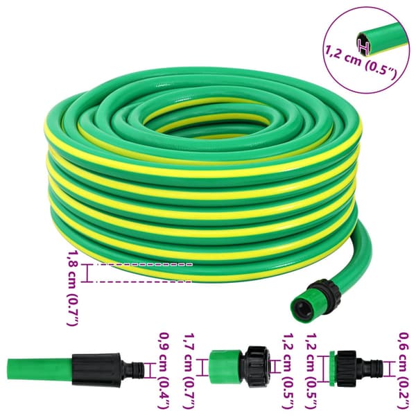 Trädgårdsslang 5-lagers Grön och Gul 1 / 2'' 50 m PVC