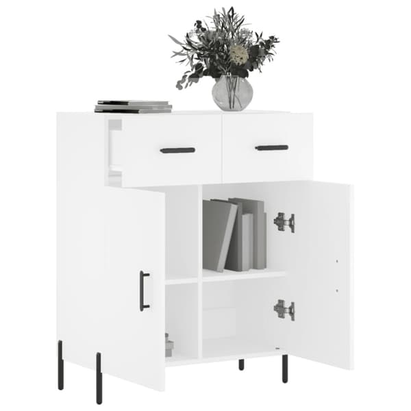 Skåp vit 69,5x34x90 cm konstruerat trä