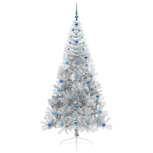 Konstgjord Förbelyst Julgran Silver 210 cm PET