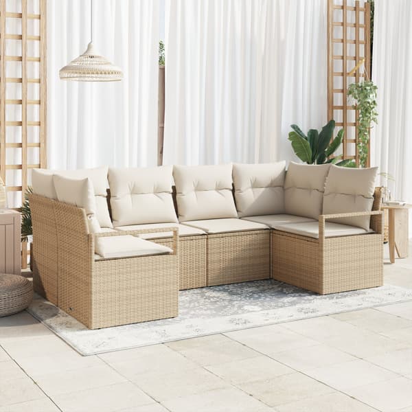 Soffset 6 st Beige konstrotting