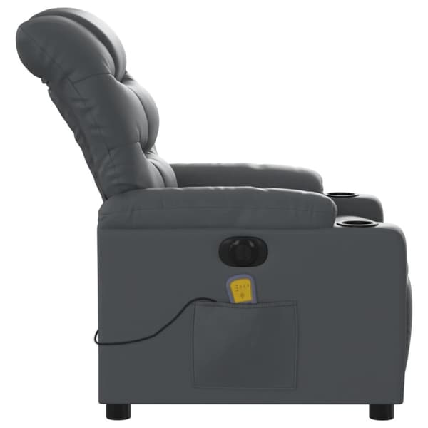 Elektrisk massagefåtölj grå konstläder