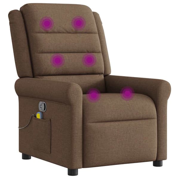 Massagefåtölj brun tyg