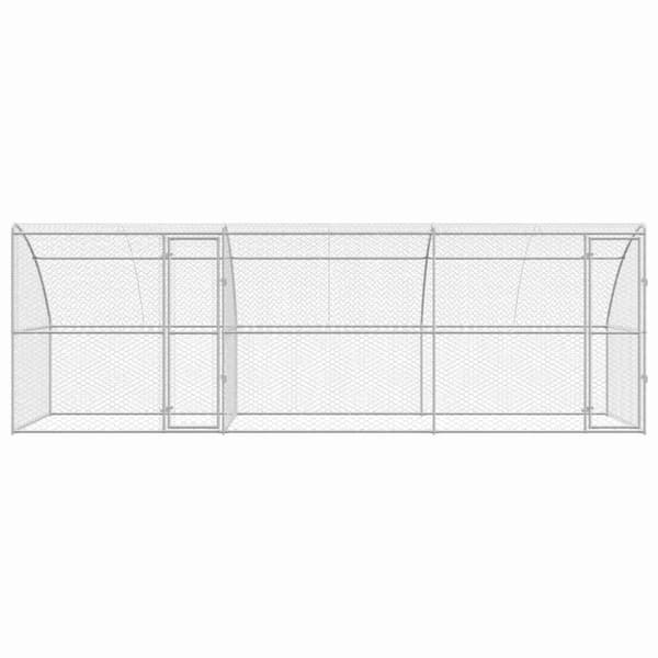 Hundbur med lagring 3 pcs Silver 6 x 2 x 2 m Galvaniserat stål