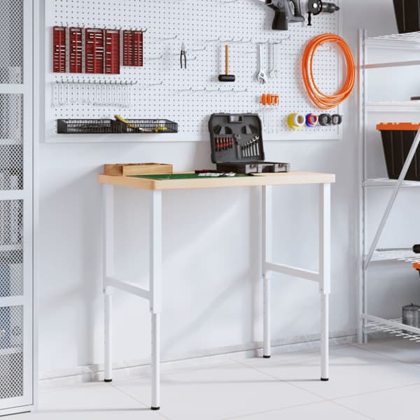 Arbetsbänk 100x60x(73-99,5) cm massiv ek rektangulär