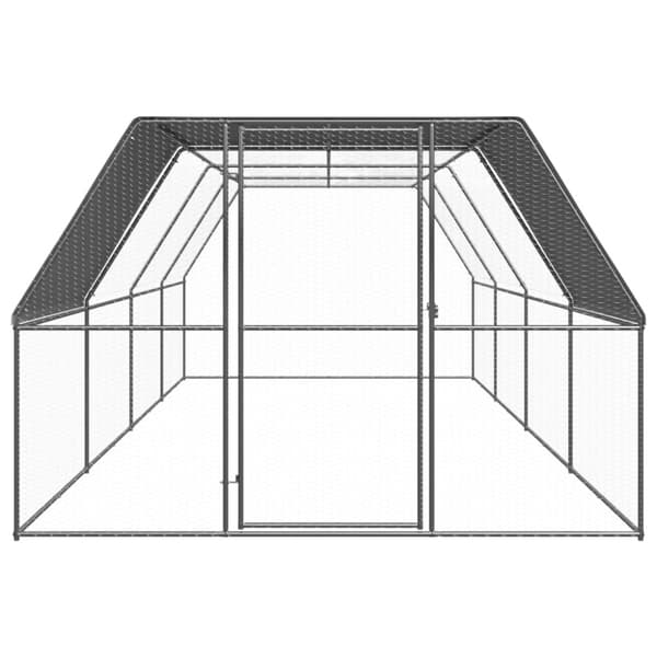 Hönsbur för utomhusbruk 3x8x2 m galvaniserat stål