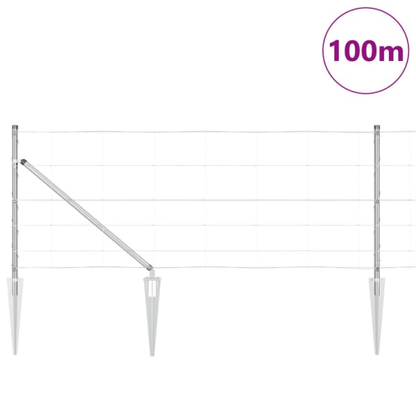 Stängselstolpe Galvaniserad 100 x 0,8 m Stål