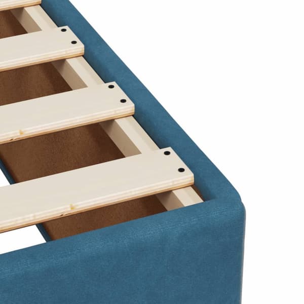 Ramsäng med madrass mörkblå 90x190 cm sammet