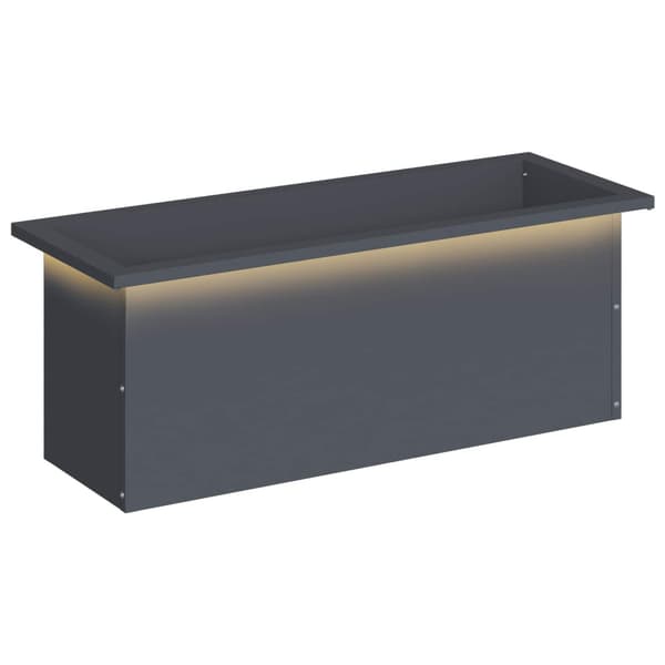 Odlingslåda med LED Antracit 30 x 80 x 30 cm Stål