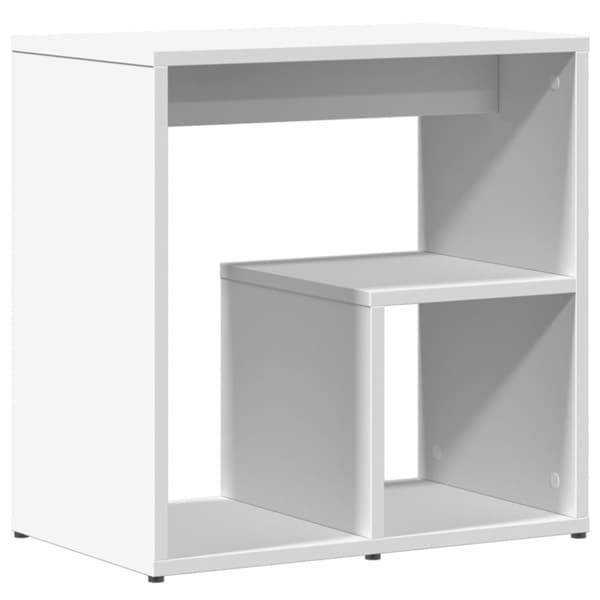 Sidobord 2 st vit 50x30x50 cm konstruerat trä