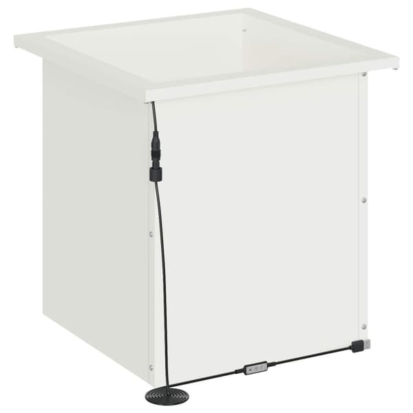 Odlingslåda med LED 2 st Vit 40 x 40 x 40 cm Stål