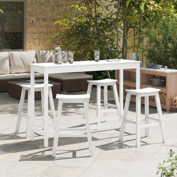 Trädgårds Bar Set 4 pcs Vit HDPE