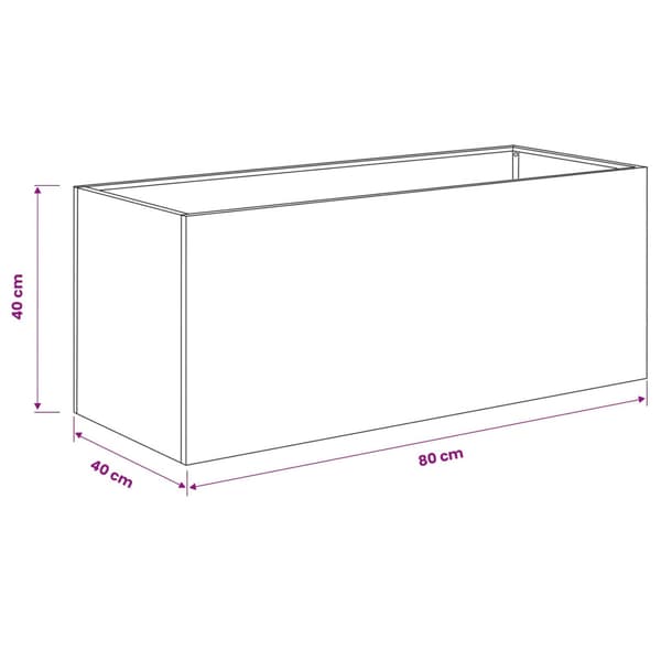 Trädgårdsplanterare 2 st Silver 80 x 40 x 40 cm Rostfritt stål