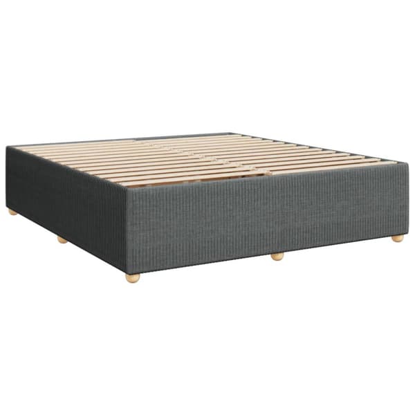 Ramsäng med madrass mörkgrå 200x200 cm tyg