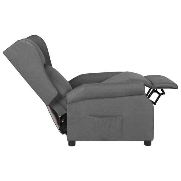Reclinerfåtölj ljusgrå tyg