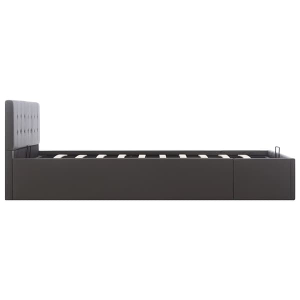 Sängram med hydraulisk förvaring grå konstläder 140x200 cm