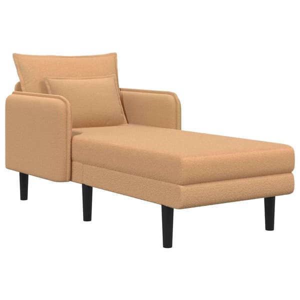 Stor schäslong Beige Bouclé