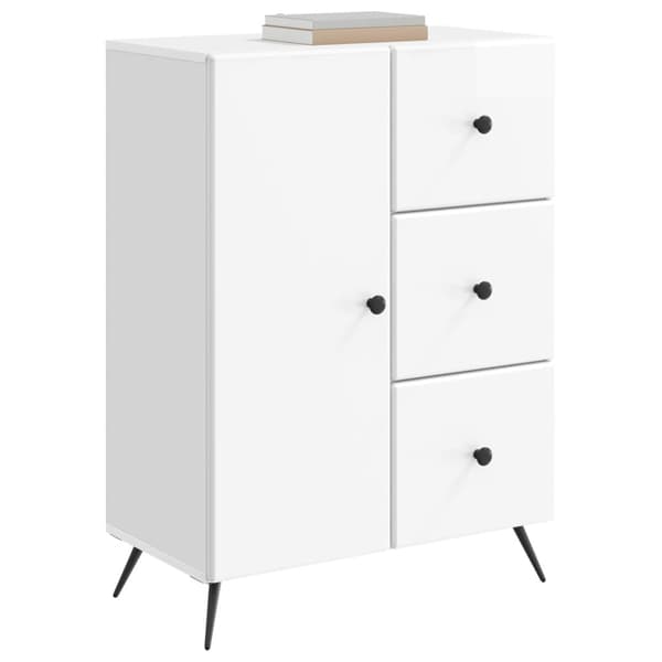 Sideboard Vit högglans 66 x 34,5 x 90 cm Konstruerat trä