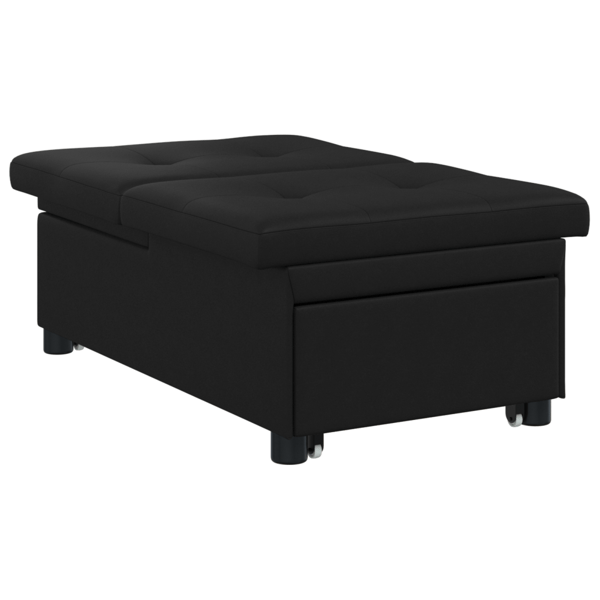 Pull Out Sofa Bed Svart 194 x 67 x 82 cm Mikrofiber