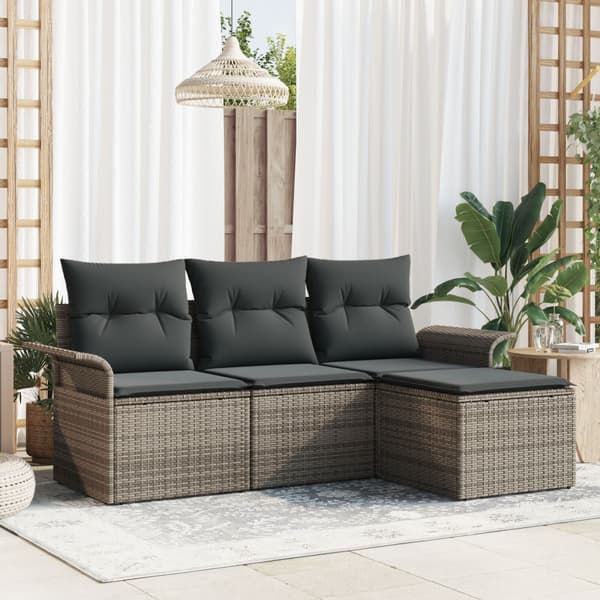 Soffset med kudde 4 pcs Grå konstrotting