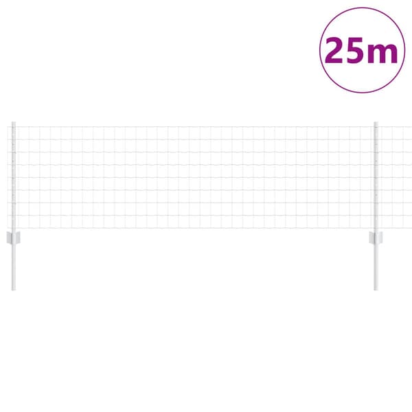Stängsel med stolpe Silver 0,6 x 25 m Stål
