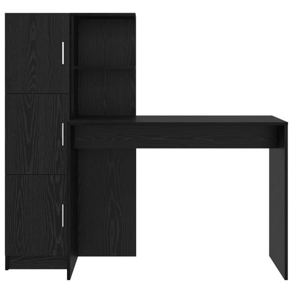 Skrivbord 2 pcs Svart Ek