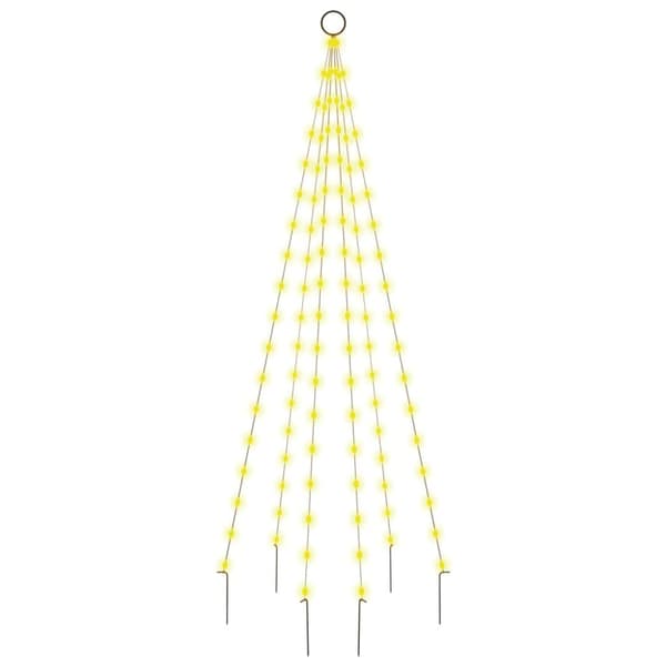 Julgran på flaggstång varmvit 108 LEDs 180 cm