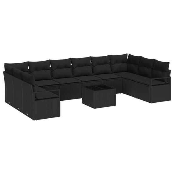 Soffset med kudde 11 pcs Svart konstrotting