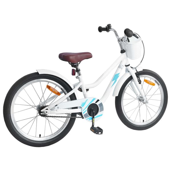 Barncykel 20 Tum för 6-11 år gamla Vit