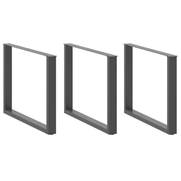 Matbordsben U-formade 2 st antracit 100x(72-73) cm stål