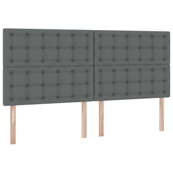 Förvaringssäng med LED med led Mörkgrå 200 x 200 cm Polyester