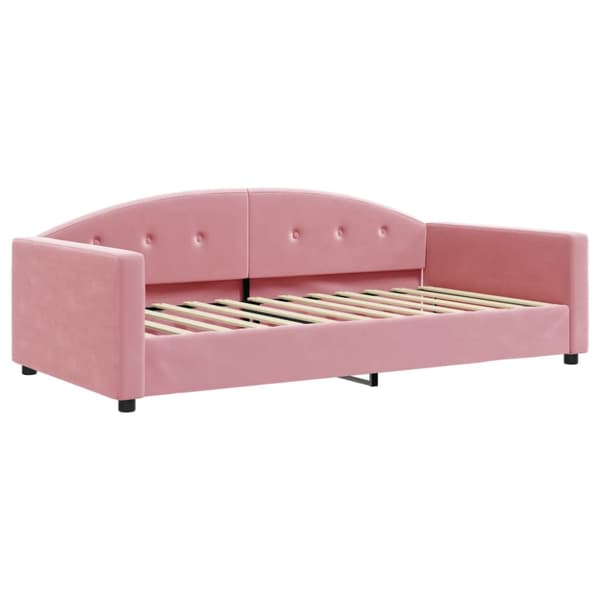 Dagbädd utdragbar rosa 100x200 cm sammet