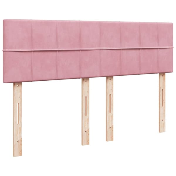 Ramsäng med madrass rosa 140x200 cm sammet