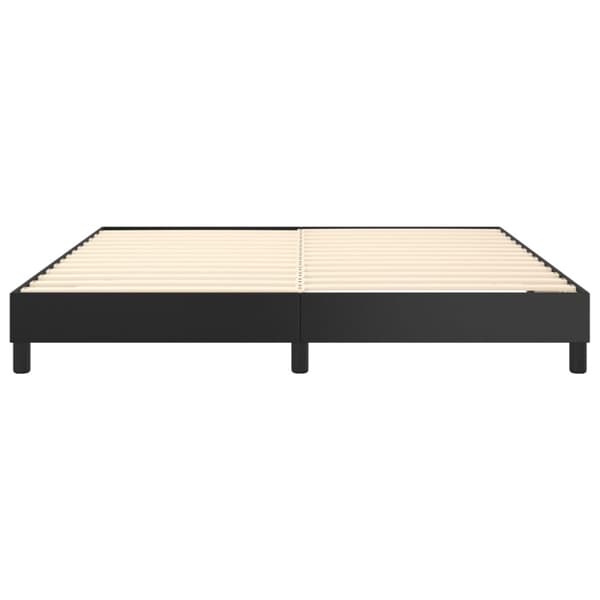 Boxspring-sängram svart 160x200 cm konstläder