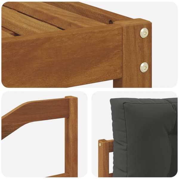 Utomhussoffset med kudde 7 pcs Naturlig och Antracit