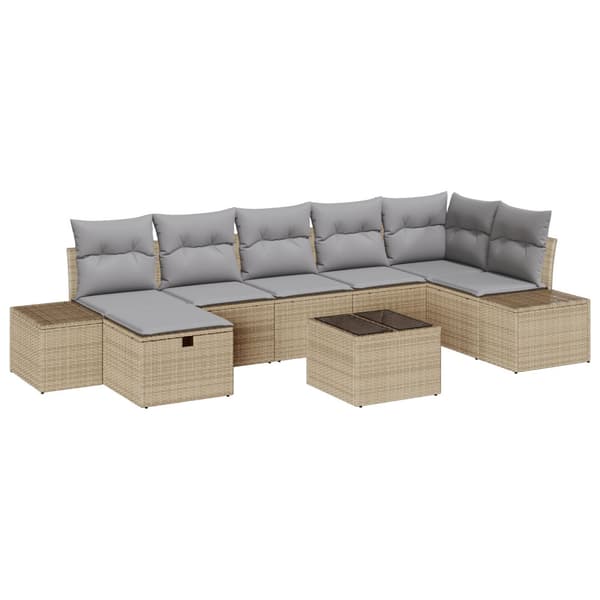 Trädgårdsoffset 8 st Beige konstrotting