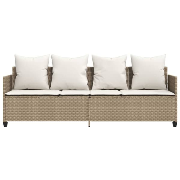 Solsäng med dynor beige konstrotting