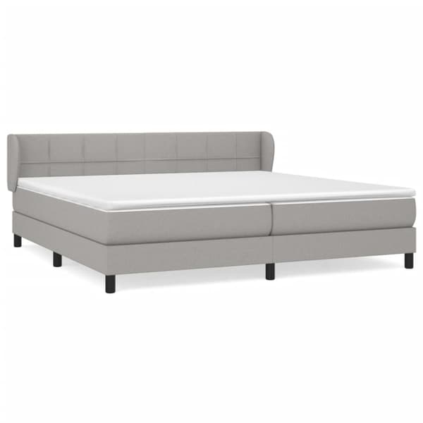 Ramsäng med madrass ljusgrå 200x200 cm tyg