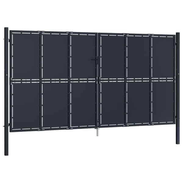 Trädgårdsgrind stål 400x200 cm antracit