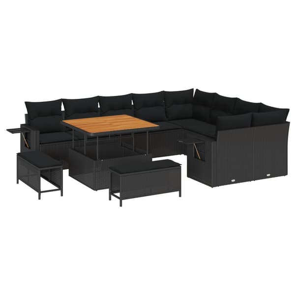 Trädgårdsoffset 12 pcs Svart konstrotting