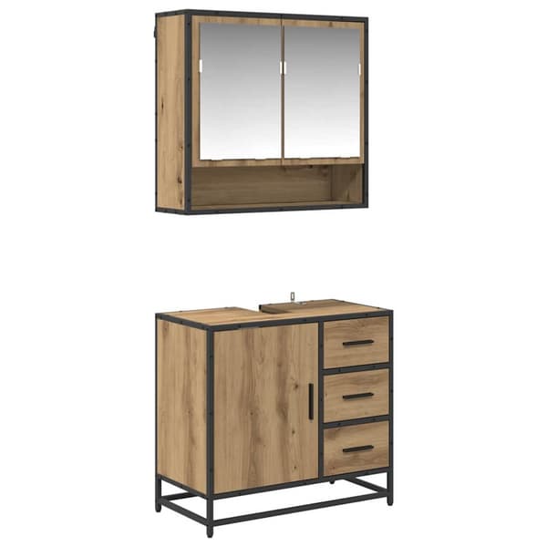 Badrumsmöbelset med låda 2 pcs Artisan Ek Konstruerat trä