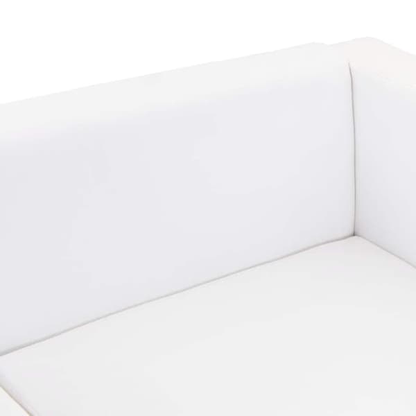 Soffa 3-sits konstläder vit
