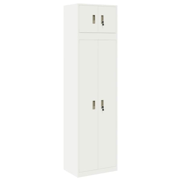 Förvaringsskåp 2 st Vit 60 x 40 x 220 cm Stål Låsbar