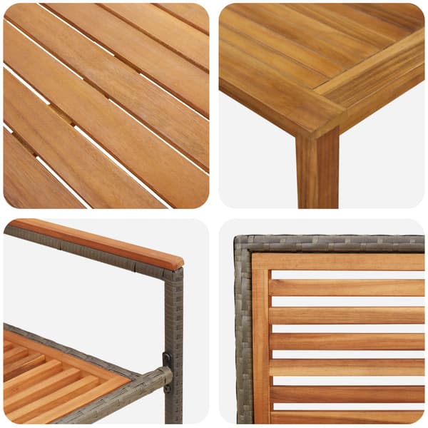 Trädgårdsmöbelset 5 pcs Grå Massivt Akaciaträ