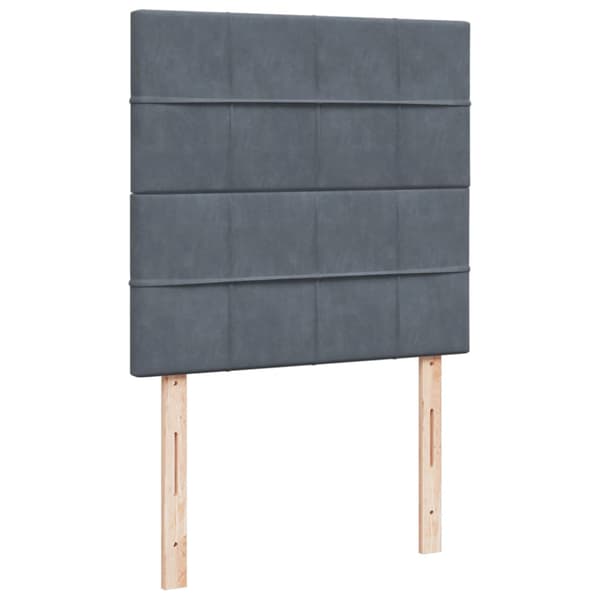 Ramsäng med madrass mörkgrå 90x190 cm sammet