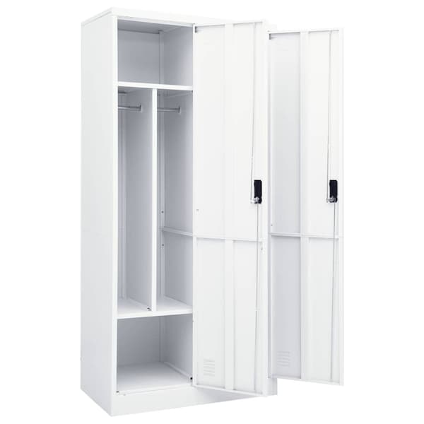 Garderob vit 80x50x180 cm stål