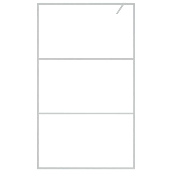 Duschvägg silver 115x195 cm halvfrostat ESG-glas
