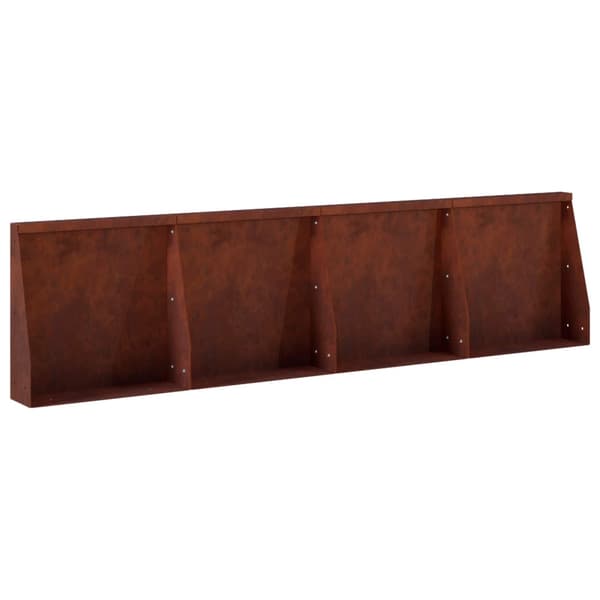Stödvägg 4 st 40 x 12 x 30 cm Väderbeständig stål Rostig