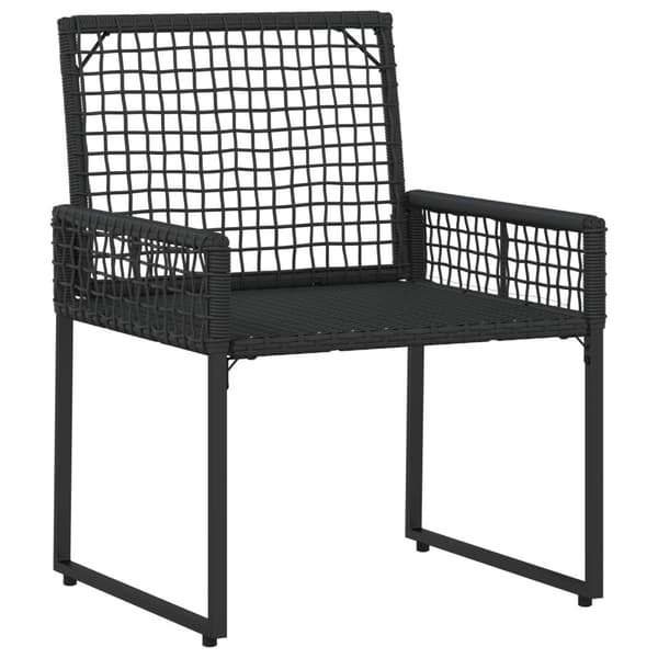 Utemöbelset med kudde 3 pcs Svart och Vitt