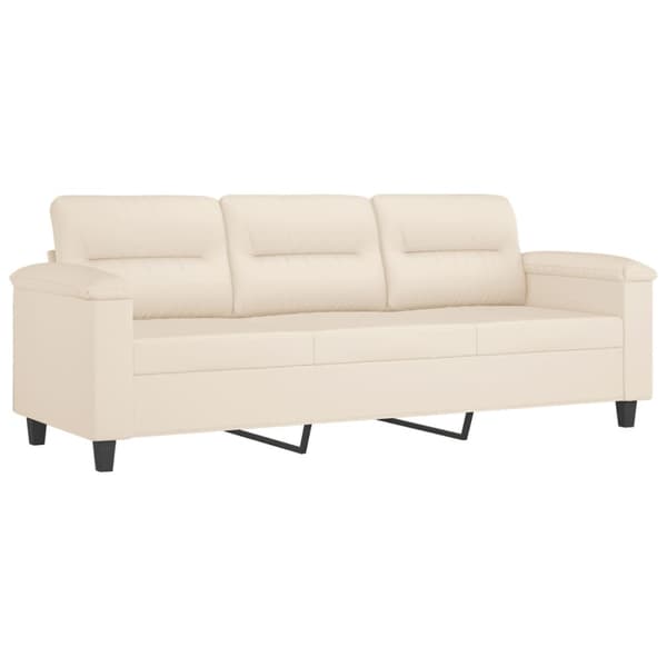 Soffgrupp med kuddar 4 delar Beige mikrofibertyg